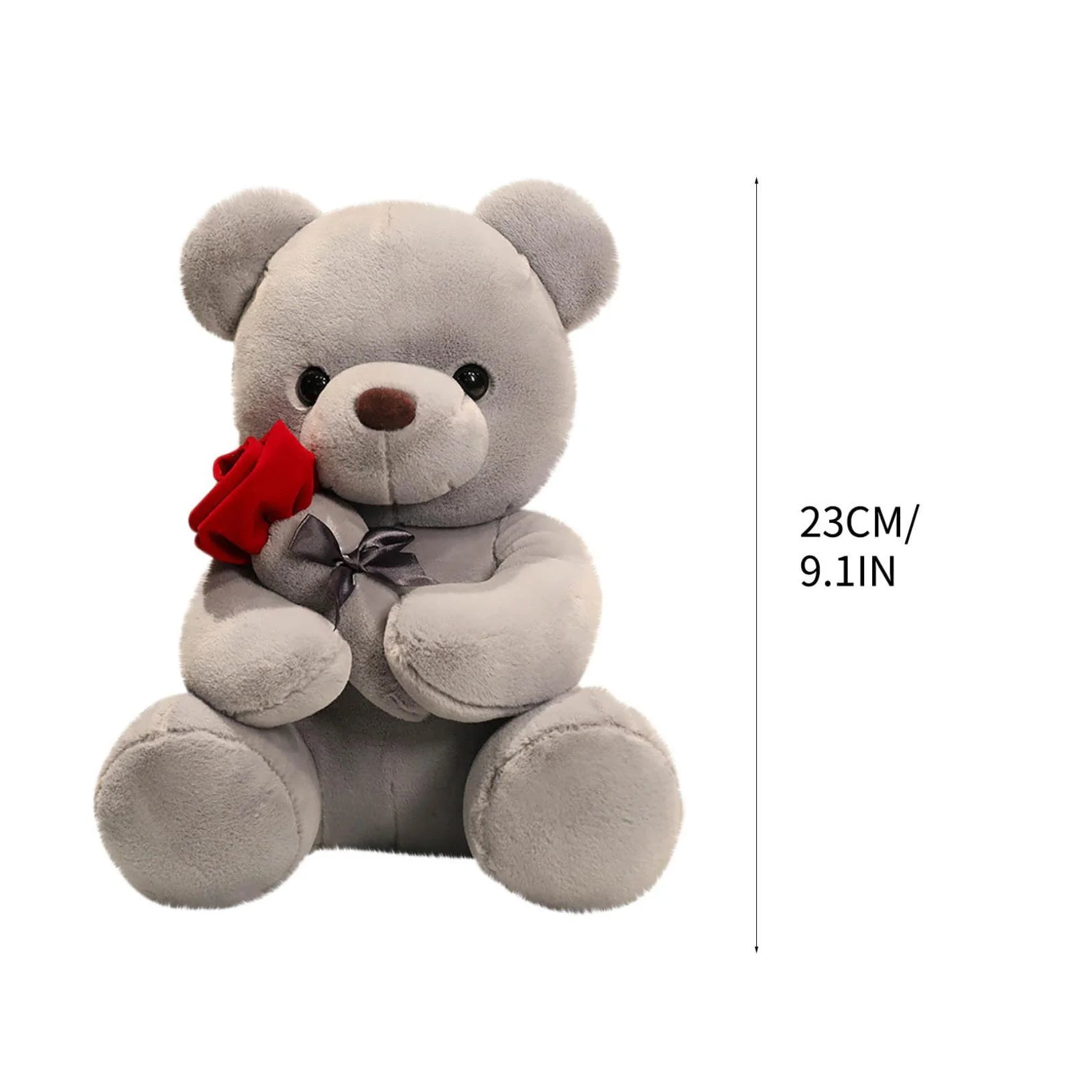 Gift 9.1" Valentines Day Stuffed Animals Teddy Bear with Rose, Large Rose Bear Valentines Day Gift Plush Toy Cartoon Cuddly Doll Birthday Party Holiday Wedding Decor Gift Stuffed Animals