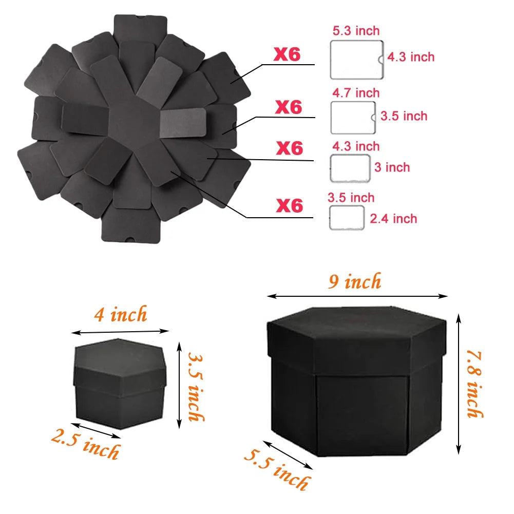 Explosion Gift Box Set,Surprise Exploding Love Box,Diy Photo Album Box for Couples,Mother'S Day,Wedding Gift Box,Birthday Party,Boyfriend,Girlfriend,Scrapbook Style DIY Photo Album,Anniversary