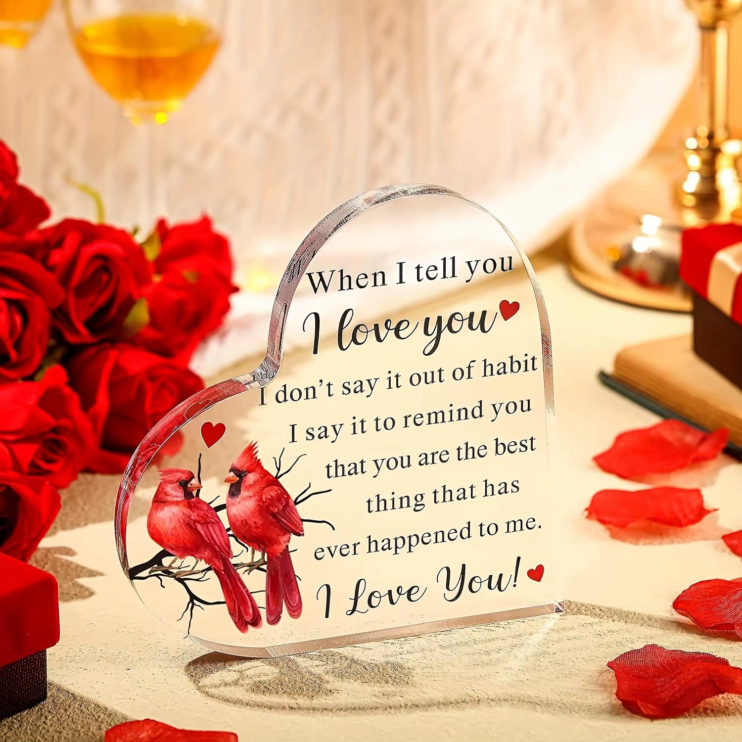 1Pc,To My Love Acrylic Gift for Her Romantic Boyfriend Gifts Girlfriend Love Cute Gifts Ideas Anniversary Valentines Birthday