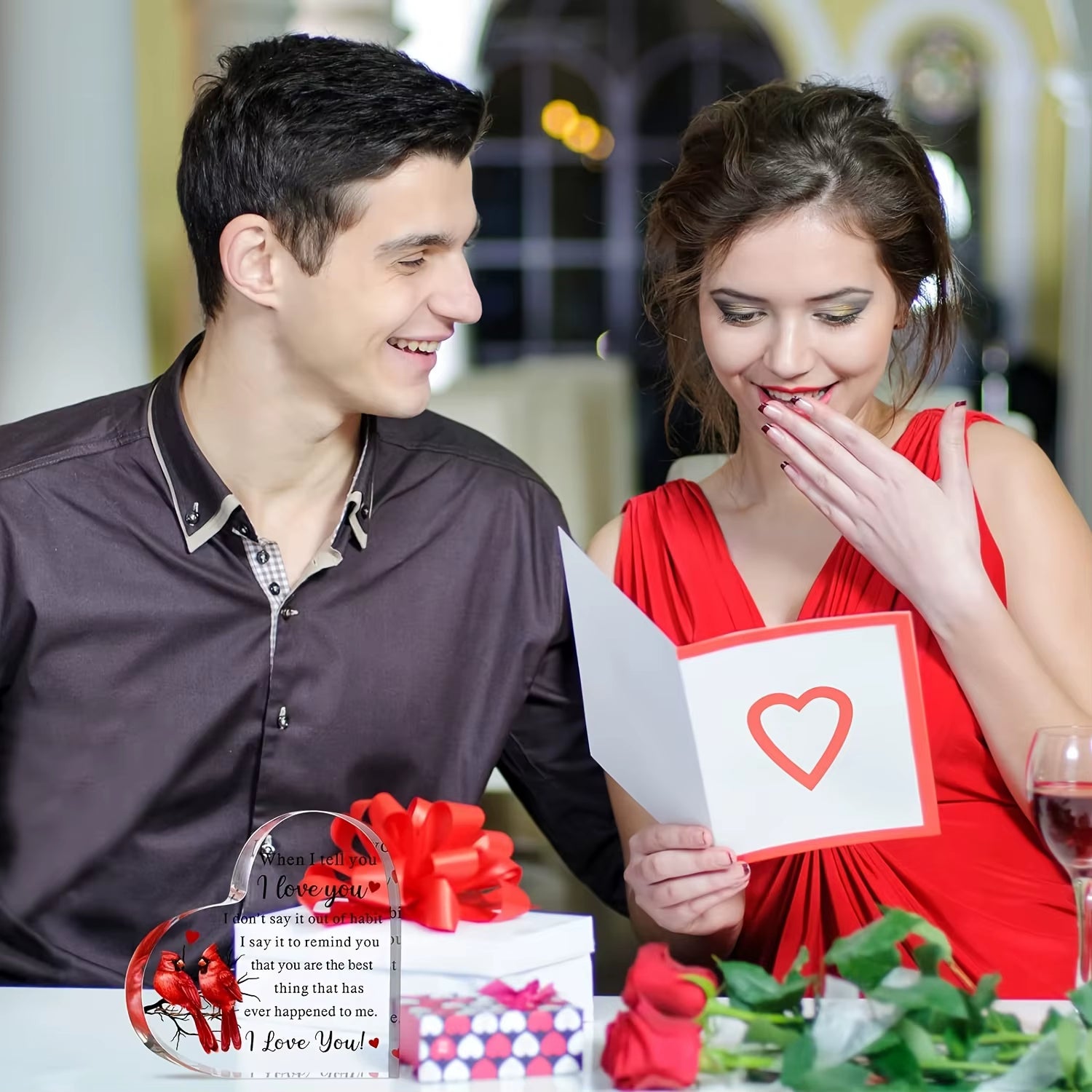 1Pc,To My Love Acrylic Gift for Her Romantic Boyfriend Gifts Girlfriend Love Cute Gifts Ideas Anniversary Valentines Birthday